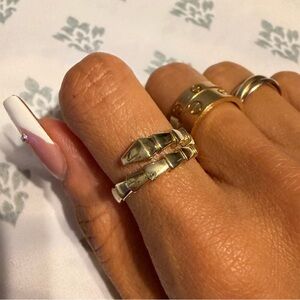 Serpent Snake Ring 14K Yellow Gold - Adjustable from size 6-8